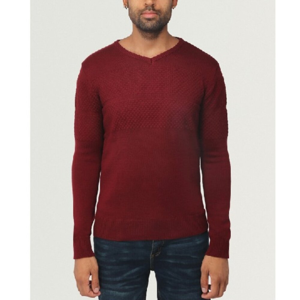 💥 X RAY Men's Honeycomb V-neck Knit Sweater